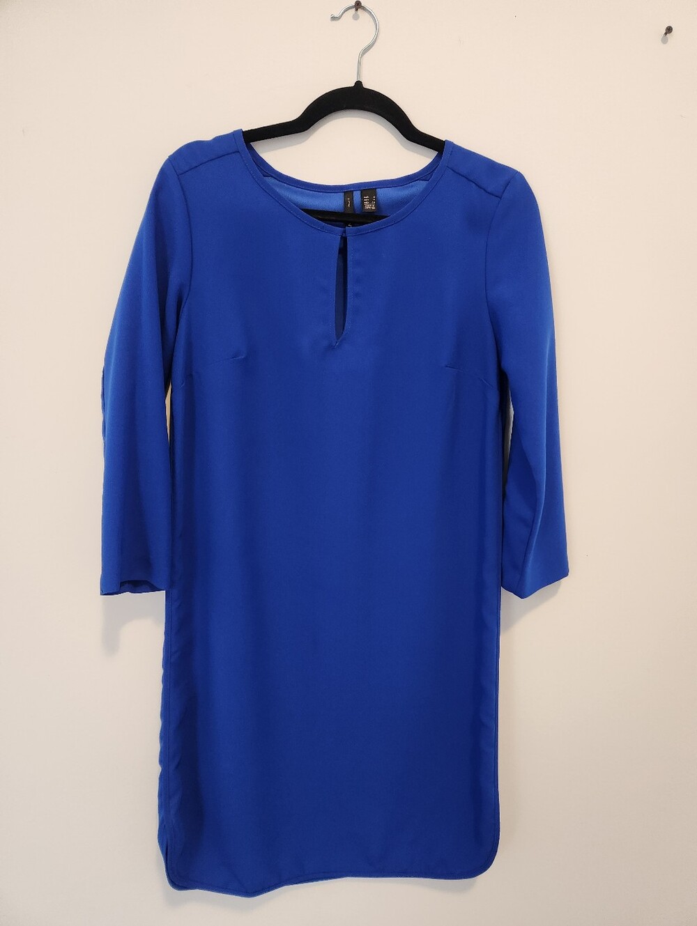 Mango Cobalt Blue Long Sleeve Shift Dress